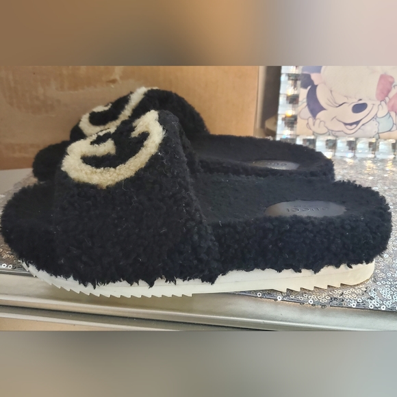 Authentic Gucci Interlocking G Eileen Teddy Shearling Slides SZ 10 - Picture 6 of 16